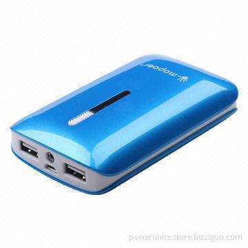Real-high 7,800mAh Portable Battery Charger with Dual-USB Putput and 4 LEDs Power Indicator